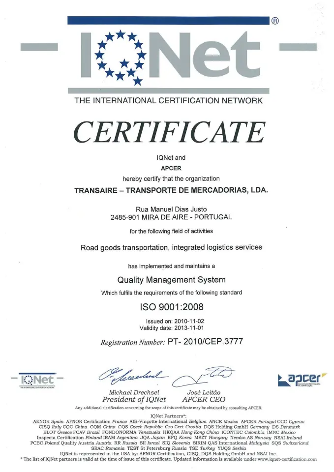 Transaire - INternationalCertificationNetwork